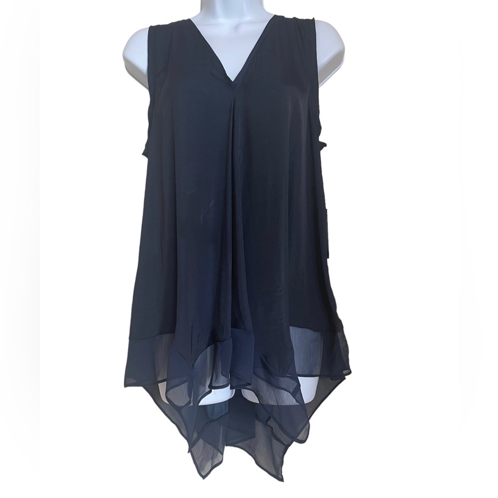 Vera Wang V-neck Handkerchief Top.